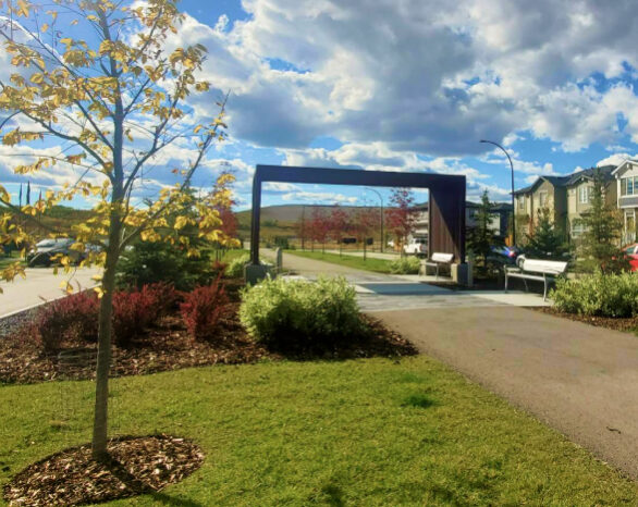 Promenade Park in Wolf Willow on a bright fall day.